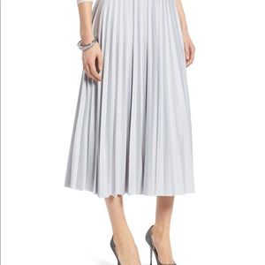 HALOGEN Grey Silver Foil Pleated Skirt XXSP